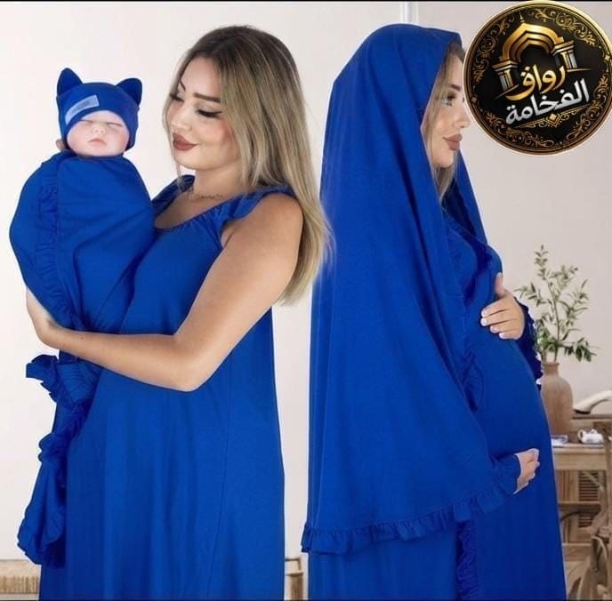 Vêtements femmes — كسوة 2بياس  أنيقة ومريحة للحوامل، مع قطعة مطابقة للبيبي