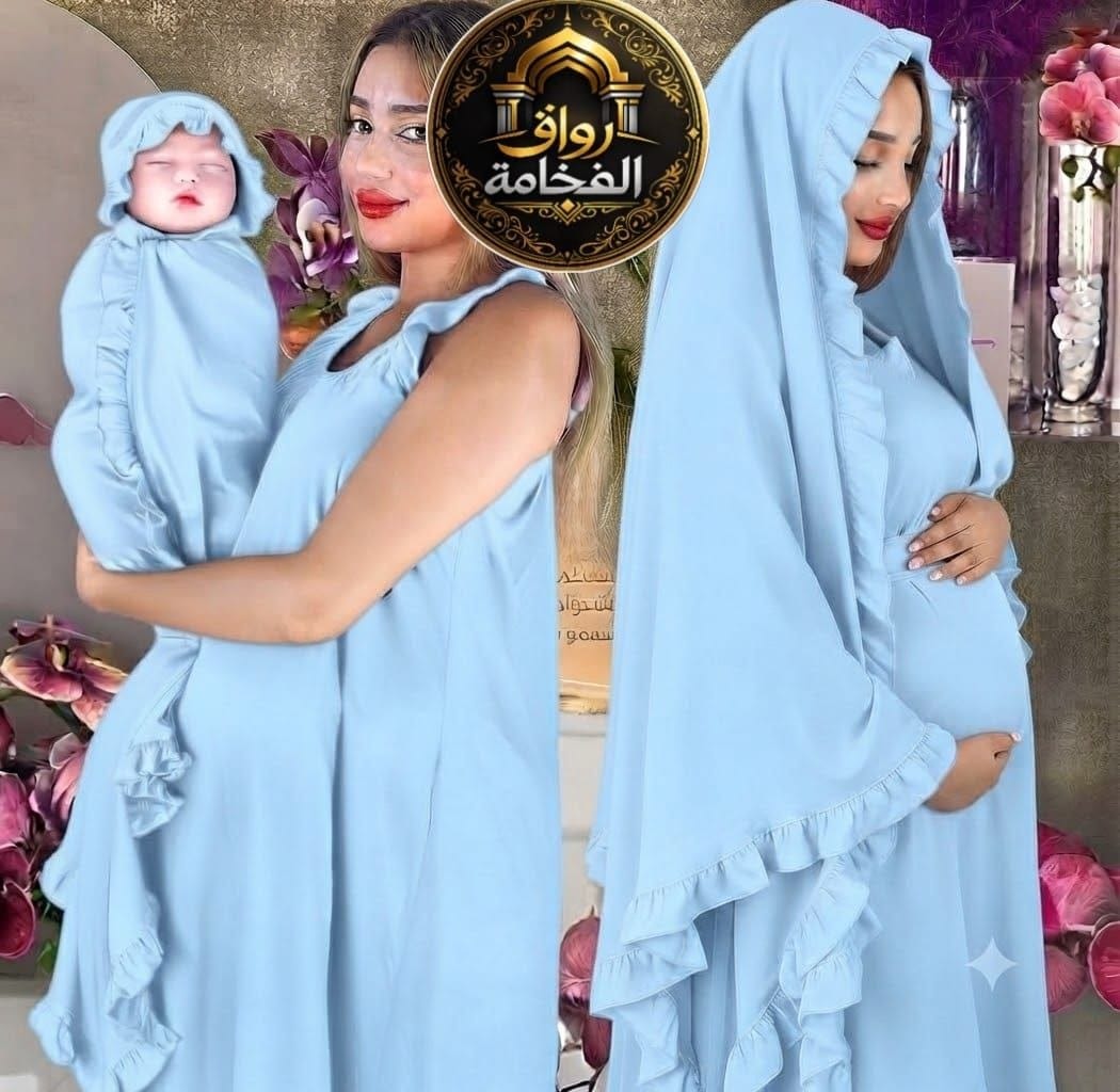 Vêtements femmes — كسوة 2بياس  أنيقة ومريحة للحوامل، مع قطعة مطابقة للبيبي